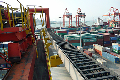 RTG crane with igus® e-chain® and chainflex® cables